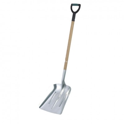 Aluminum Scoop Shovel with Wood Handle for Snow Cleaning and Grain